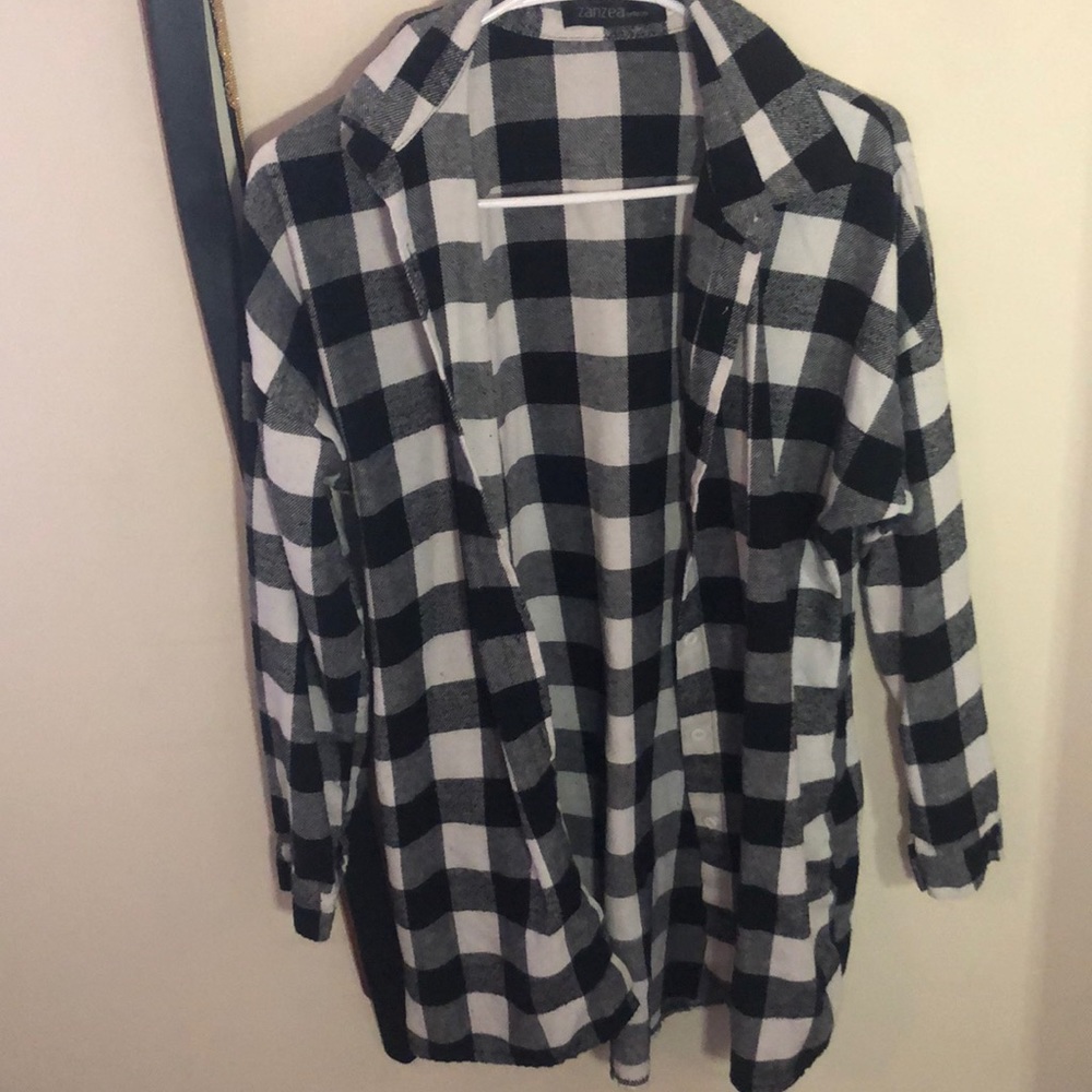 Black and White checkered flannel